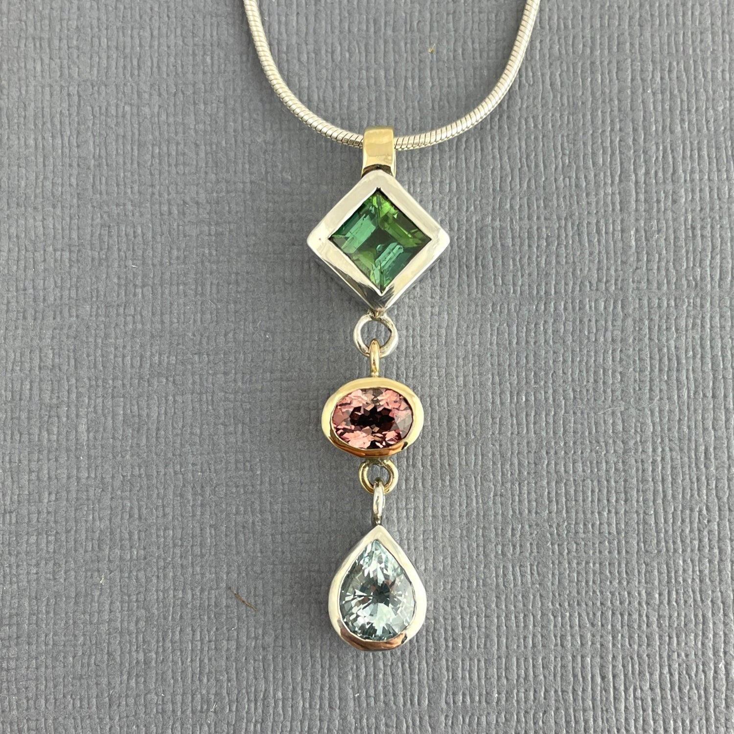 Totem Pendant Tourmaline Aquamarine